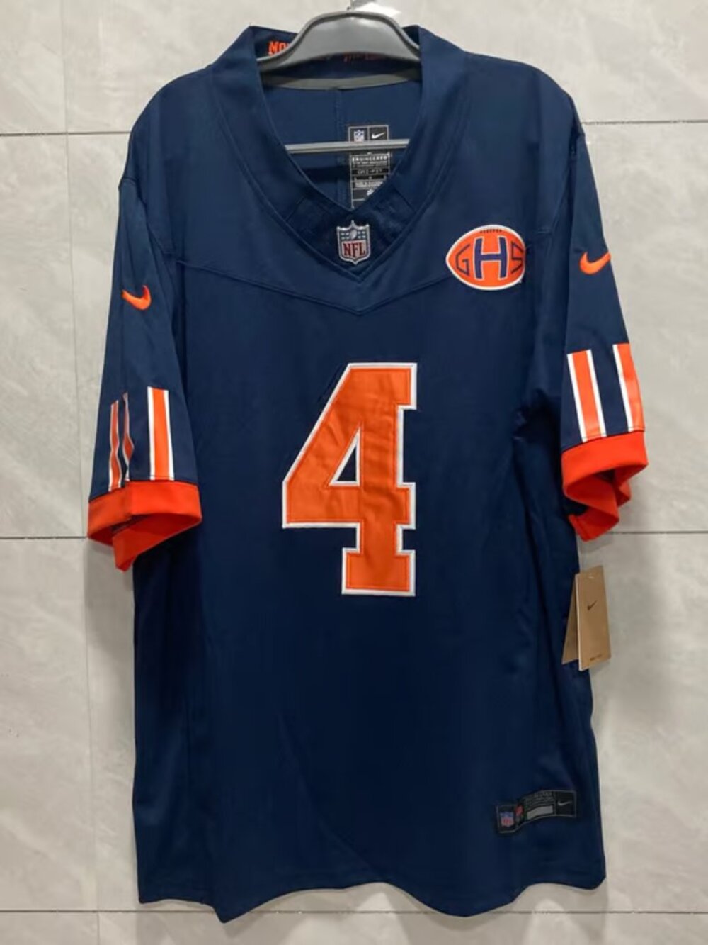 D'Andre Swift Navy Stitched Jersey Vapor